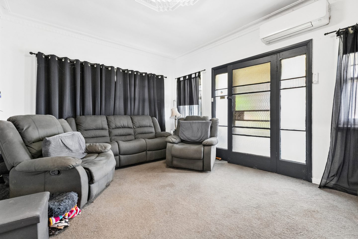 Living room and entrance door