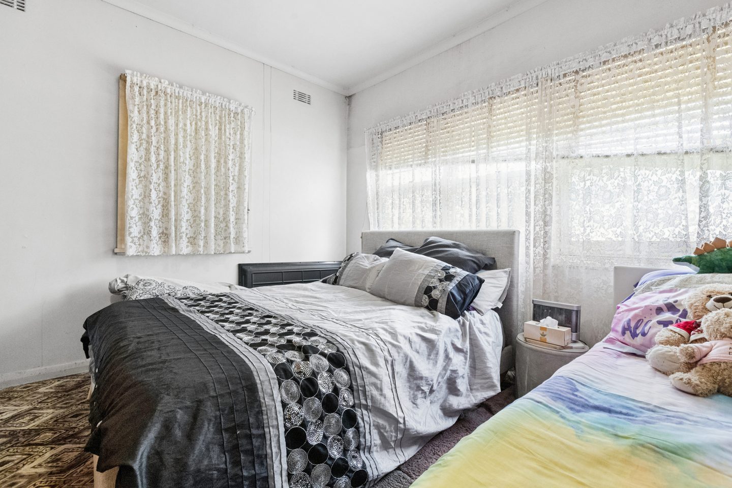 Bedroom with wide windows