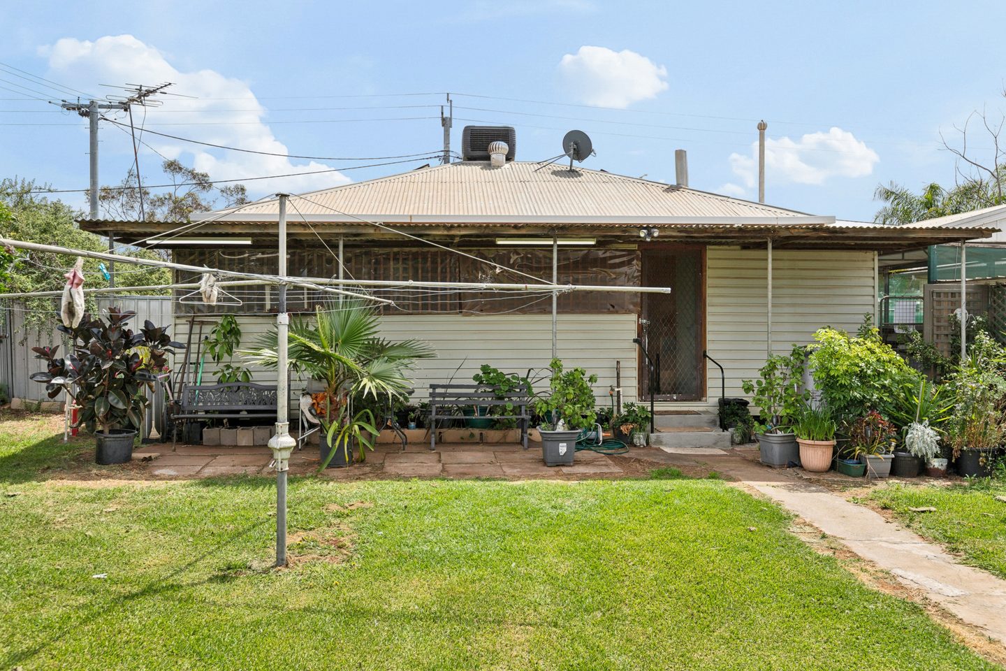 Rear of the house and covered patio
